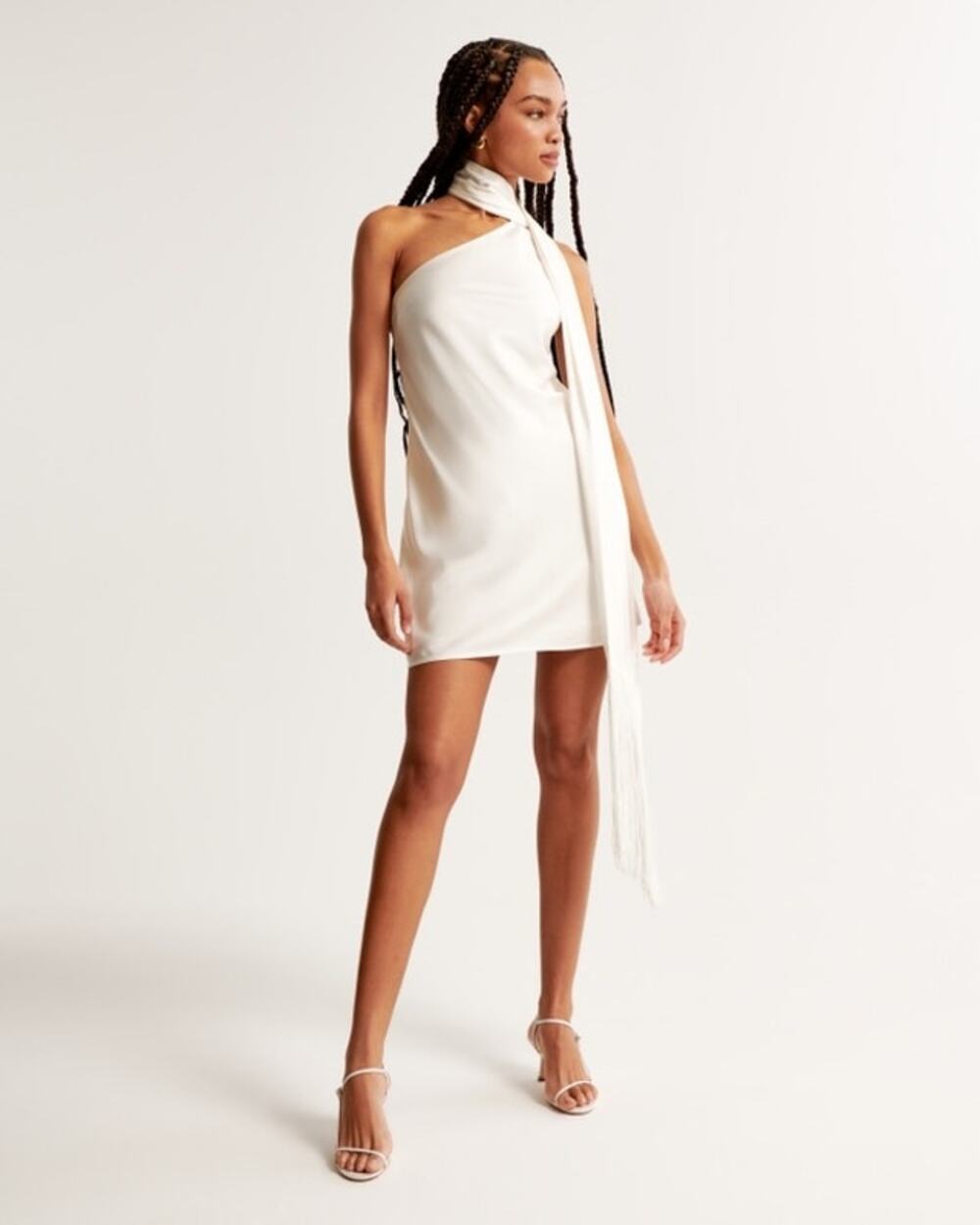 NWT Abercrombie & Fitch Women’s XS Petite Scarf Slip Mini Dress Fringe Bridal